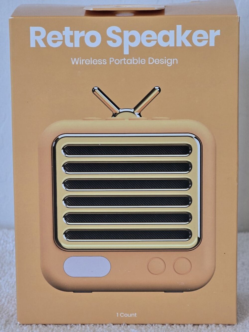 GEMS Retro Speaker - Orange: Portable Micro USB Rechargeable Speaker NIB